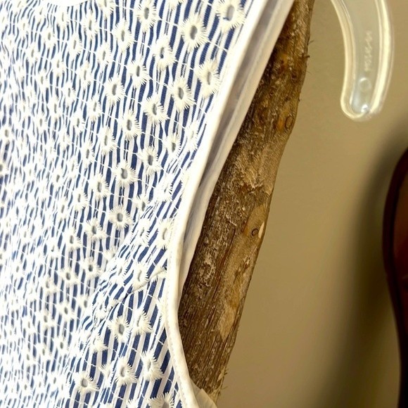 Women's Brooks Brothers Sleeveless Pleated Eyelet Cotton Striped Dress sz 10P - Picture 6 of 8